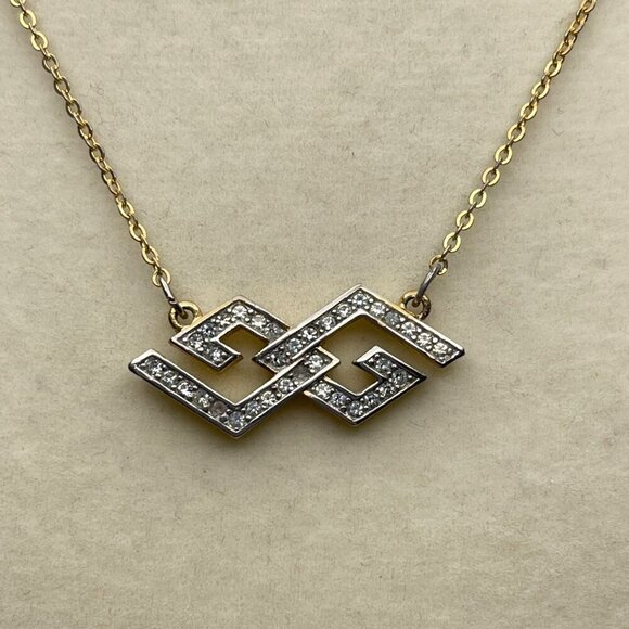 Givenchy Double G Gold-tone Necklace With Crystals. Preowned - Picture 4 of 8